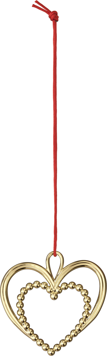 Karen Blixen Weihnachtsanhänger Herz, 6,5 cm, gold