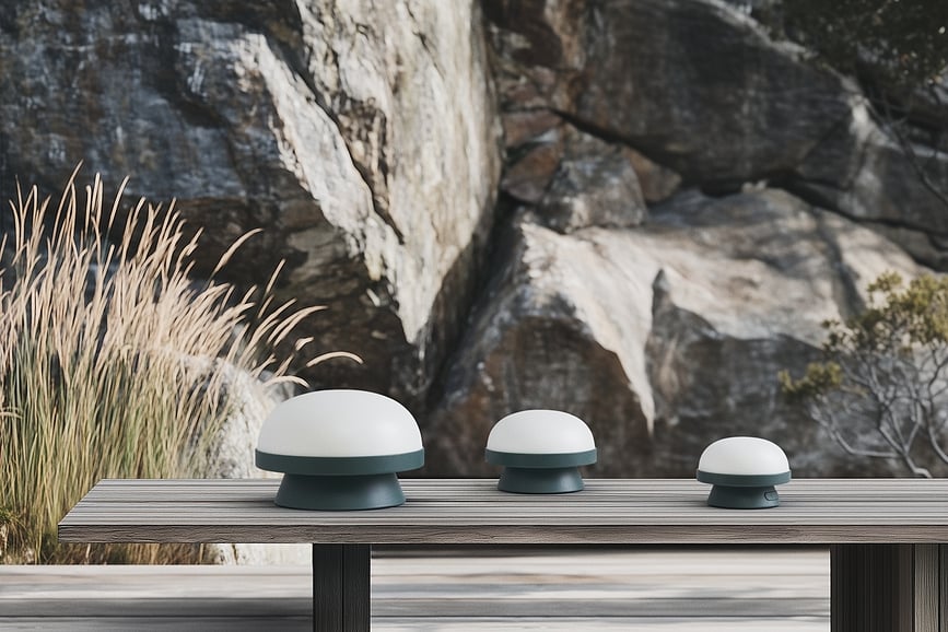 Lámpara solar Soft Spot Dots, 21 cm, verde bosque