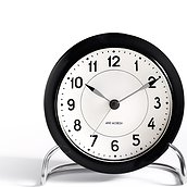 Zegar stołowy Arne Jacobsen Station czarno-biały