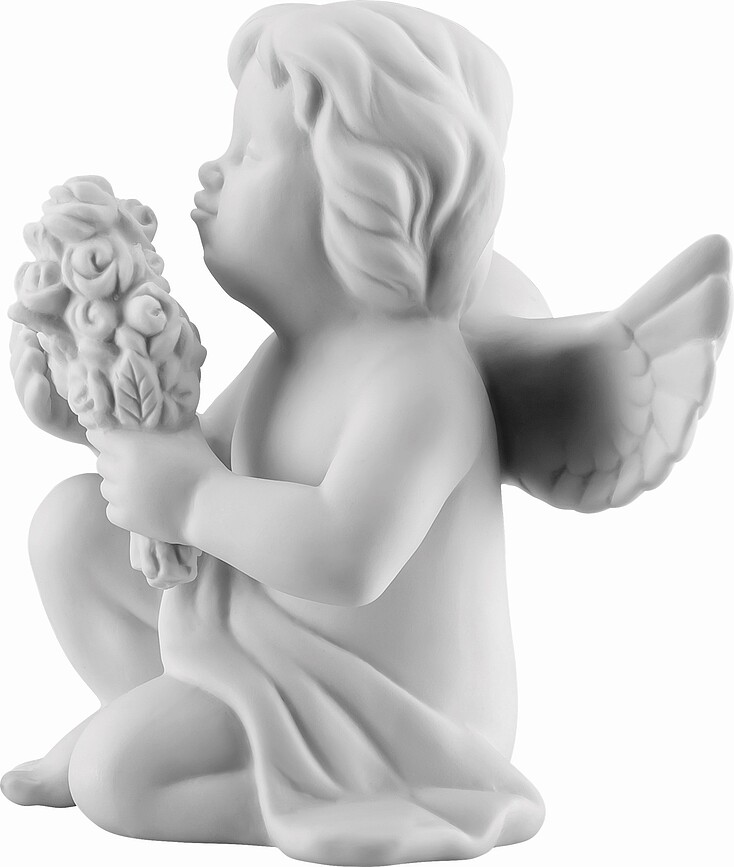 Classic Figurica angel s cvetjem, srednja