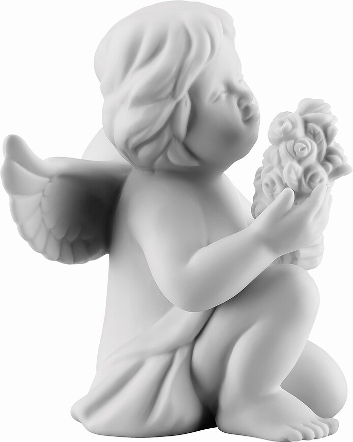 Classic Figurica angel s cvetjem, srednja