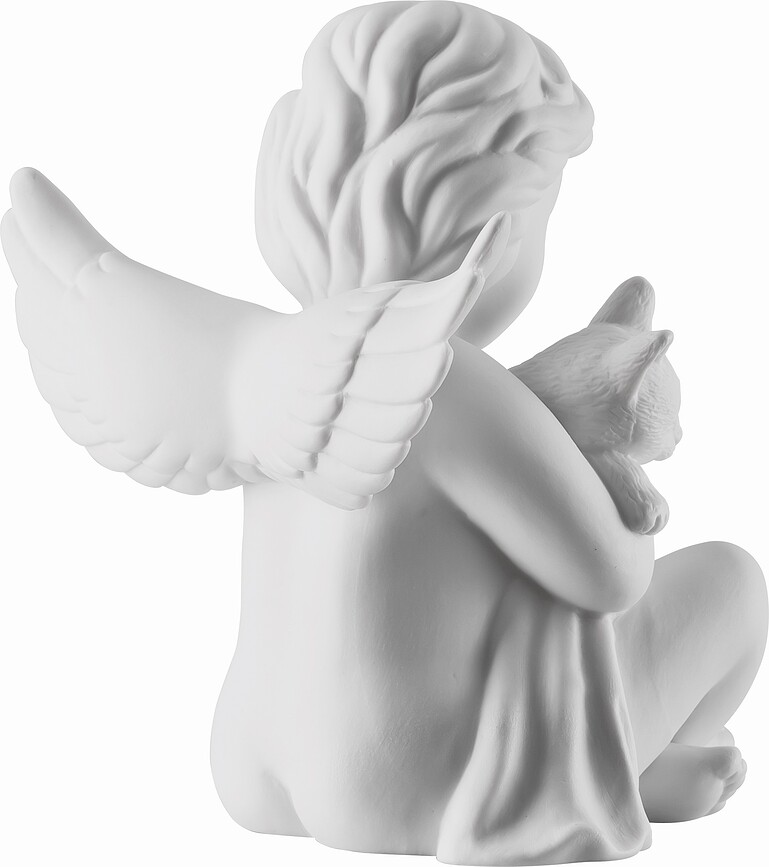 Classic Figurica angel s mačko, majhna