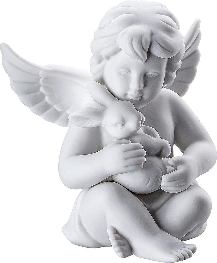 Classic Figurica angel z zajcem, srednja