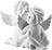 Classic Figurine couple d'anges avec fleurs, moyenne