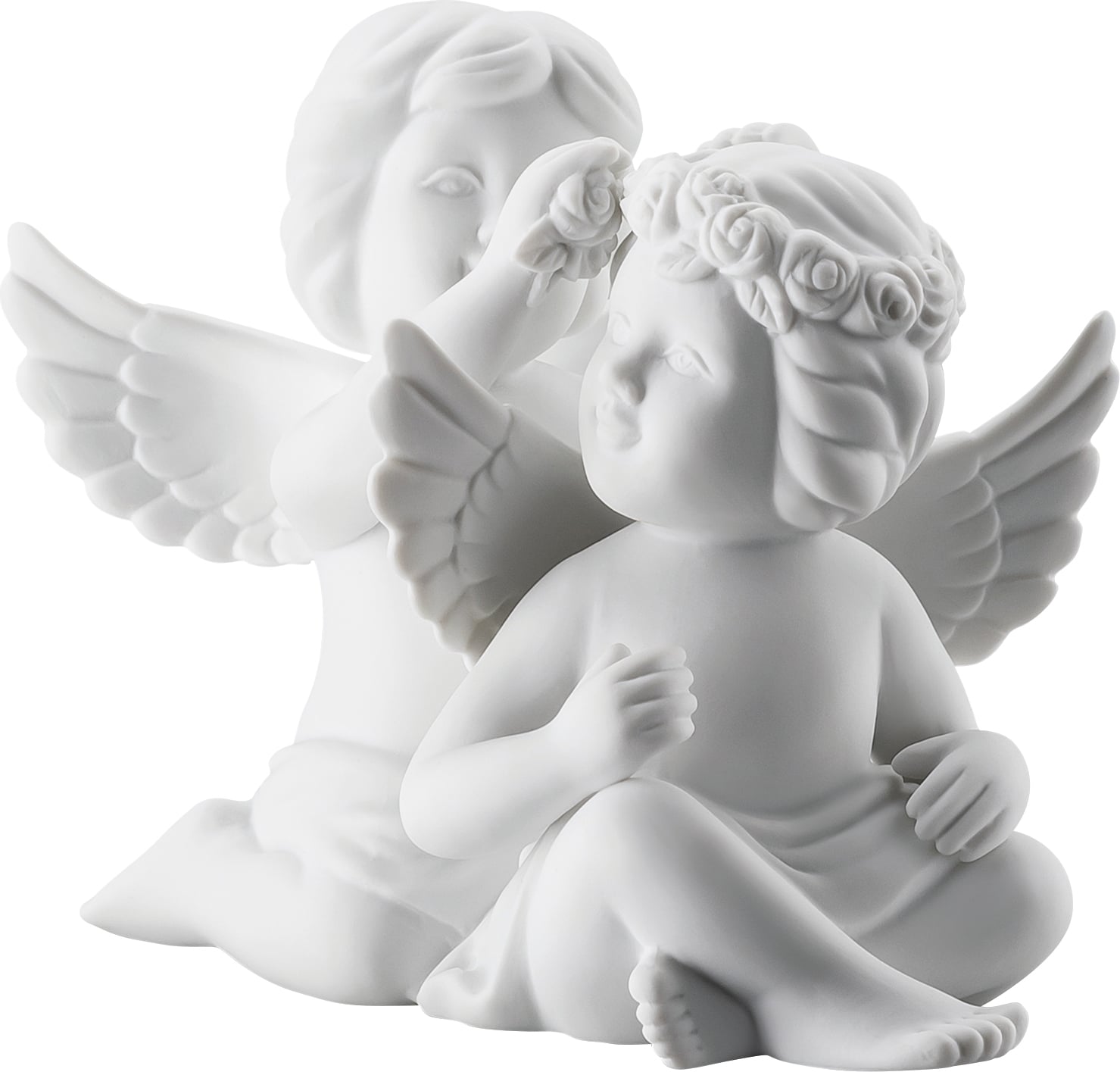Classic Kleine Figur groß Engelpaar mit Blumen