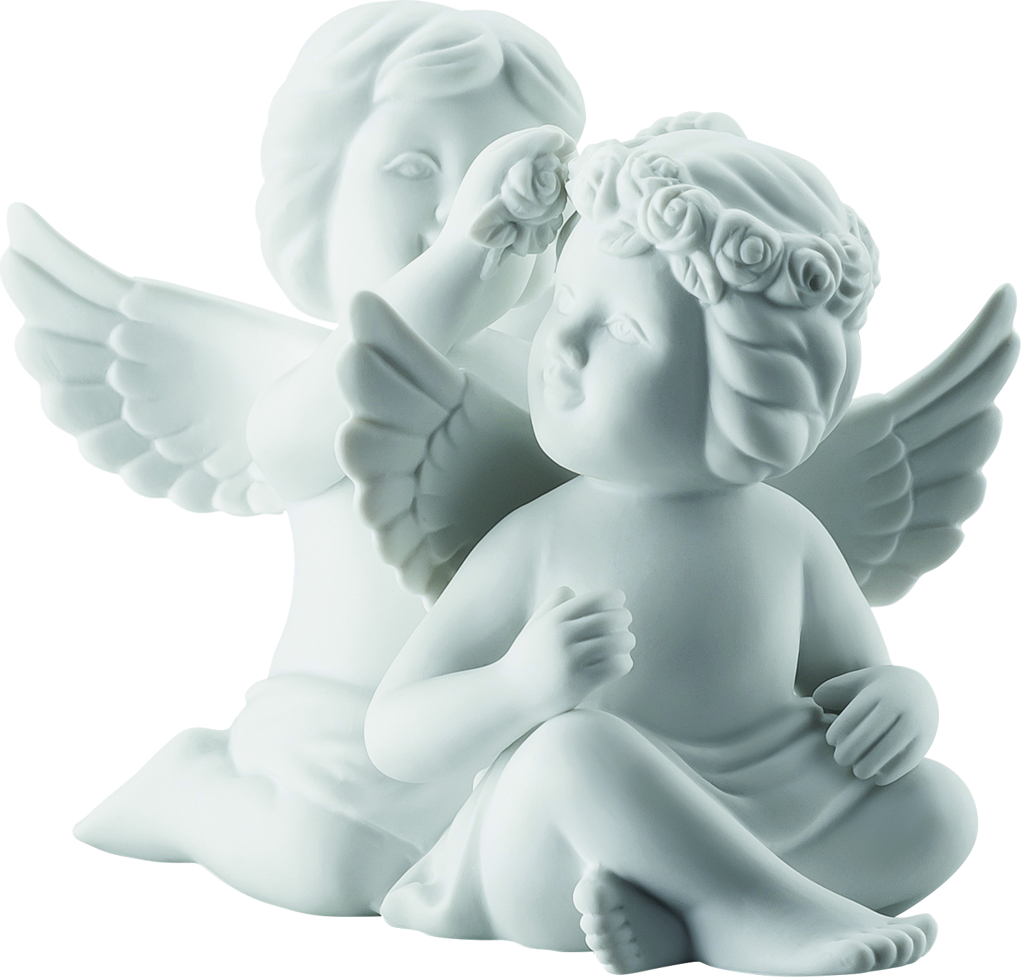 Classic Kleine Figur klein Engelpaar mit Blumen