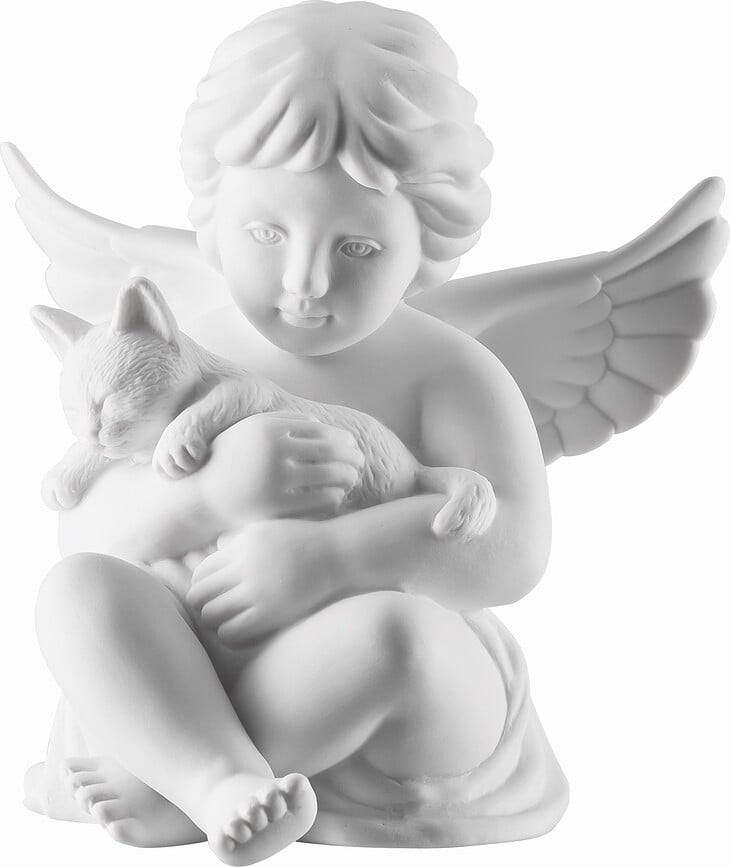 Classic Kleine Figur mittel Engel mit Katze