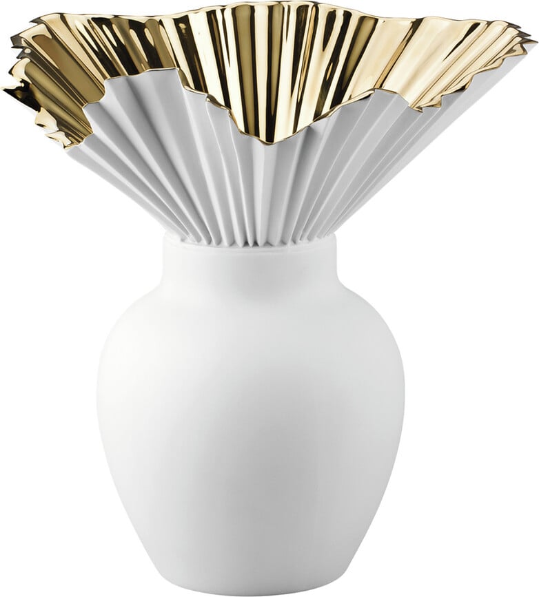 Falda Vase 27 cm goldfarben