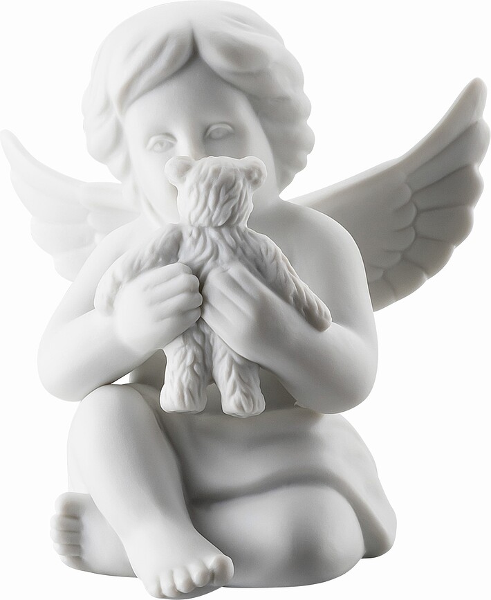 Figura de Ángel Classic, grande, con oso de peluche