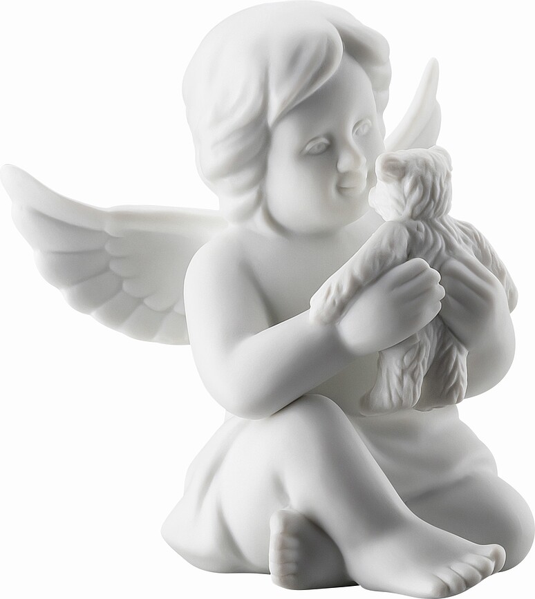 Figura de Ángel Classic, grande, con oso de peluche