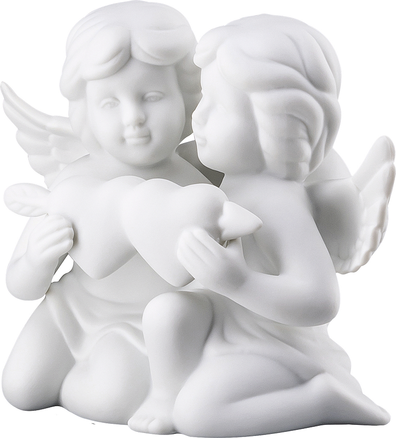 Figura de pareja de ángeles con corazón Classic, mediana