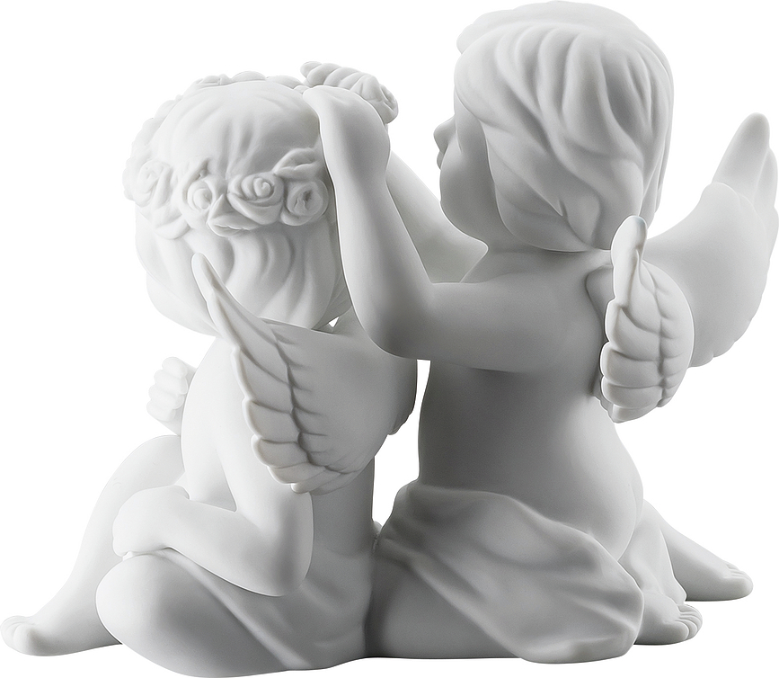 Figura Classic, de ángel con flores, grande