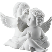 Figurka Classic para aniołów z kwiatami duża