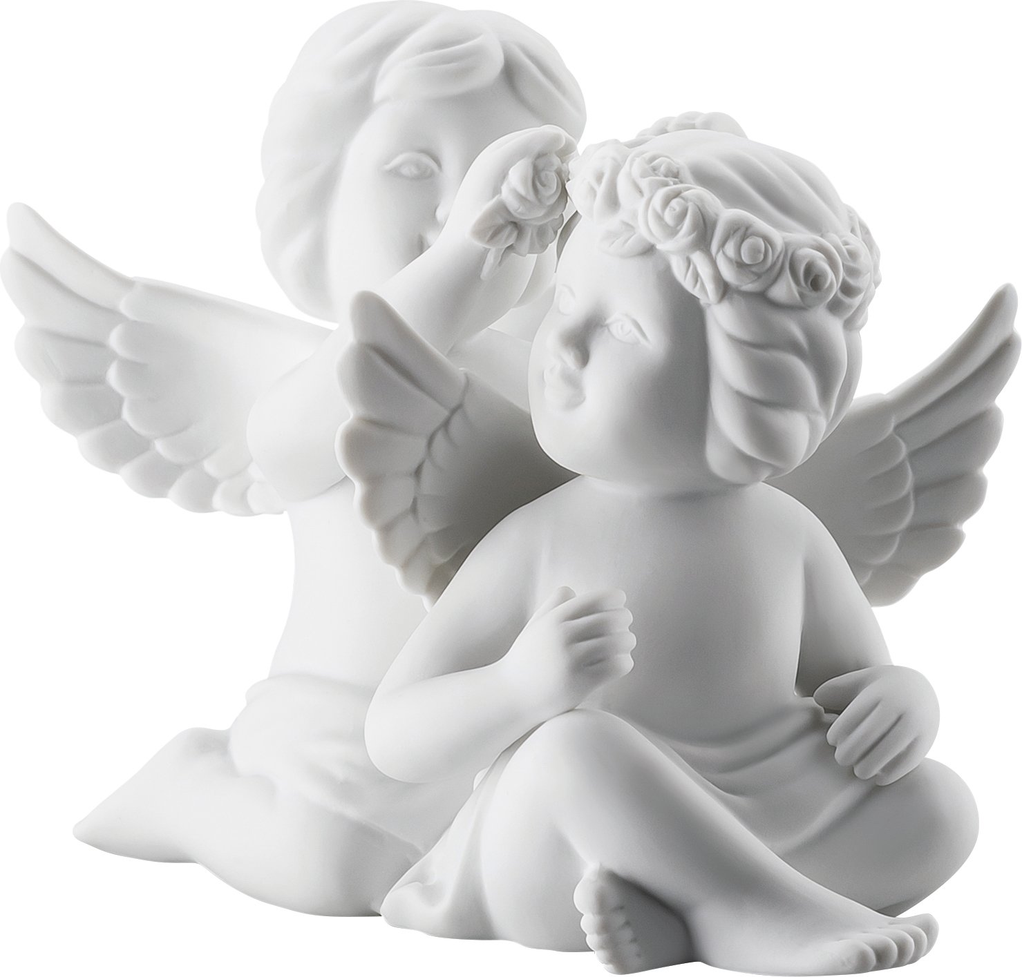 Figurka Classic para aniołów z kwiatami mała