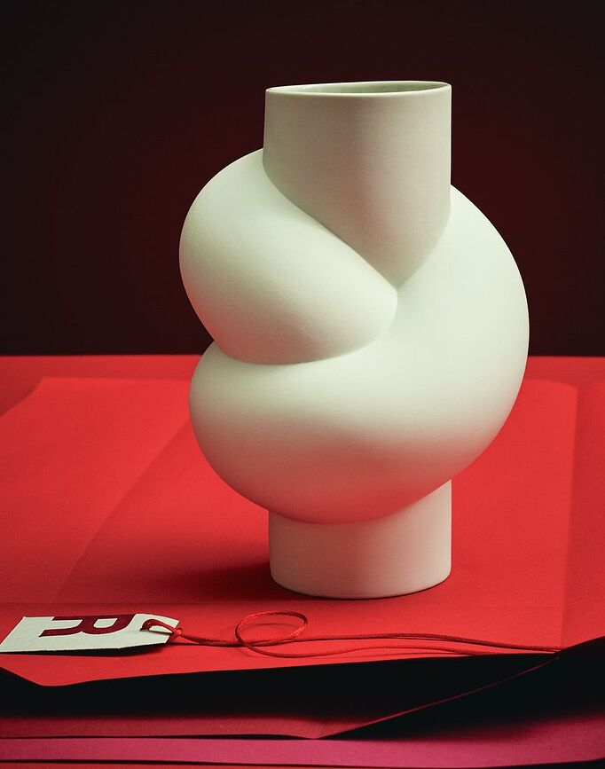 Jarrón Node, 25 cm, blanco