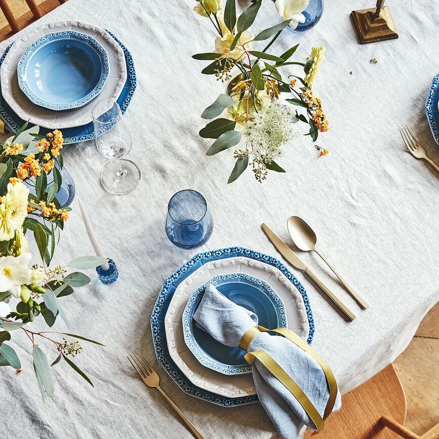 Maria en Vogue Blue Assiette Plate 27,7 cm