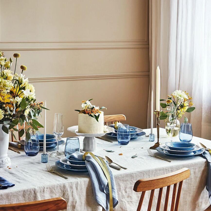 Maria en Vogue Blue Assiette Plate 27,7 cm