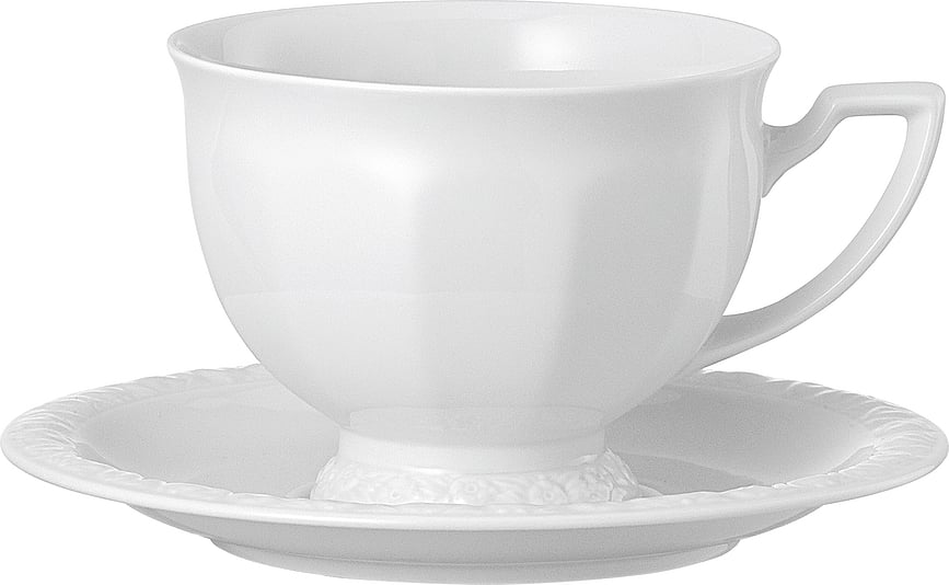 Maria Kaffee- oder Teetasse 490 ml weiß mit Untertasse