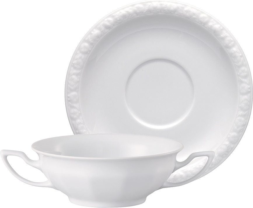 Maria Tasse à Bouillon avec soucoupe, 270 ml, blanche