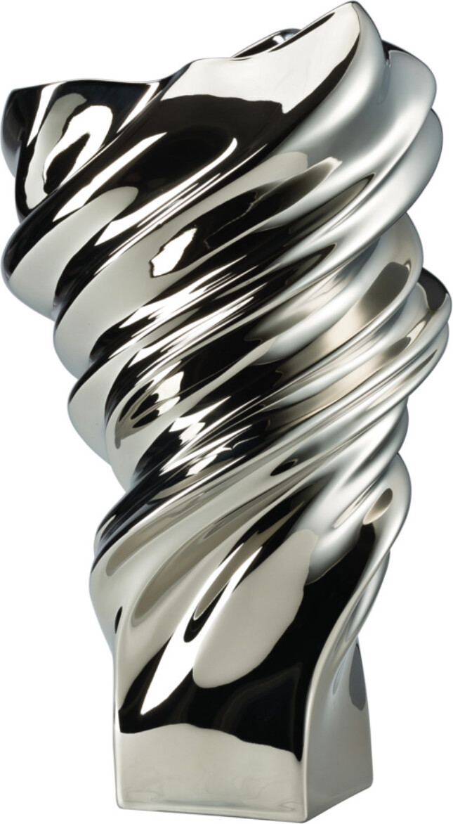 Squall Vase 32 cm platinfarbig