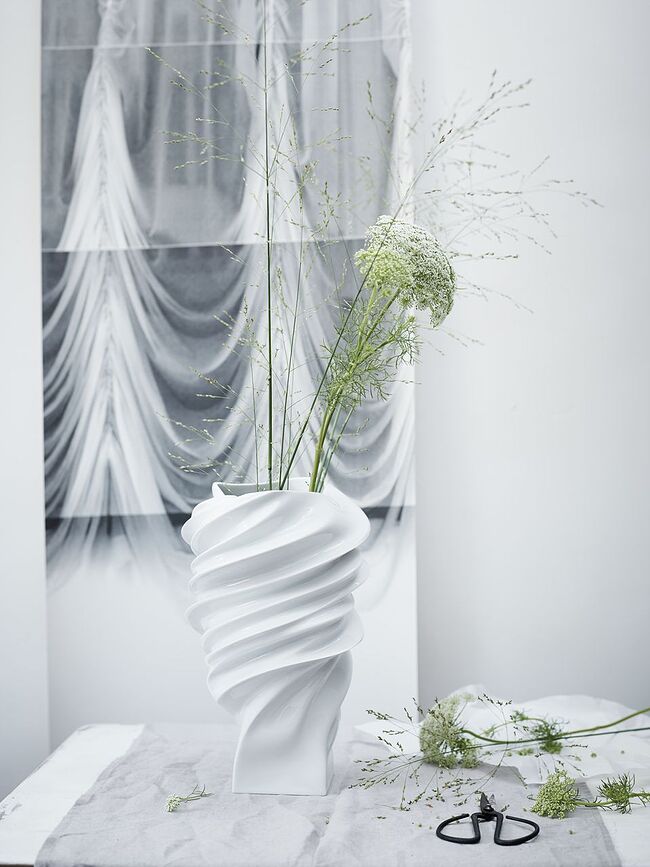 Squall Vaza, 32 cm, bela