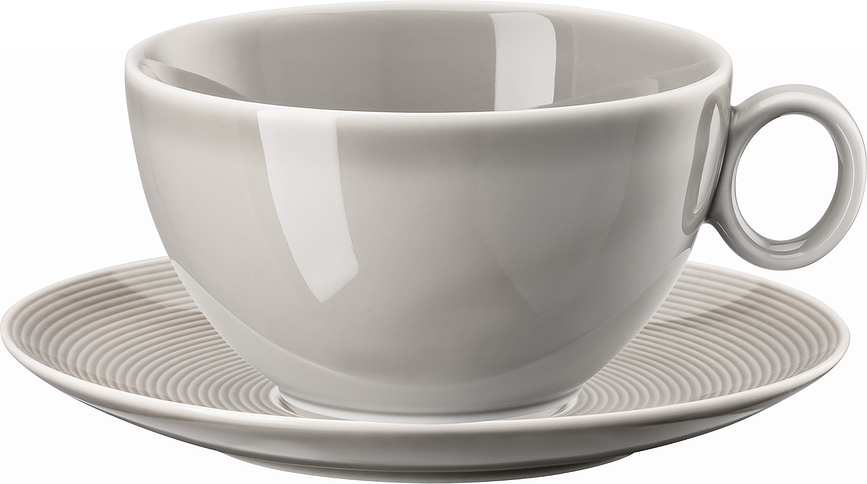Taza de té Thomas Loft, 340 ml, Moon Grey, con plato
