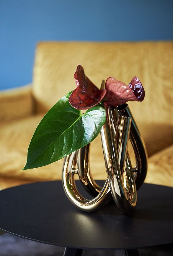 Triu Βάζο, 22 εκ., ασημί