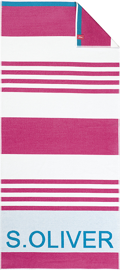 Ręcznik plażowy S.Oliver w paski różowy