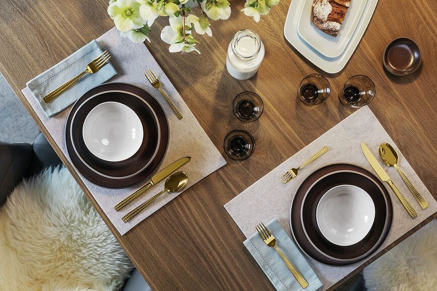 Cortina Pribor za Jelo zlatni Set od 30 dijelova