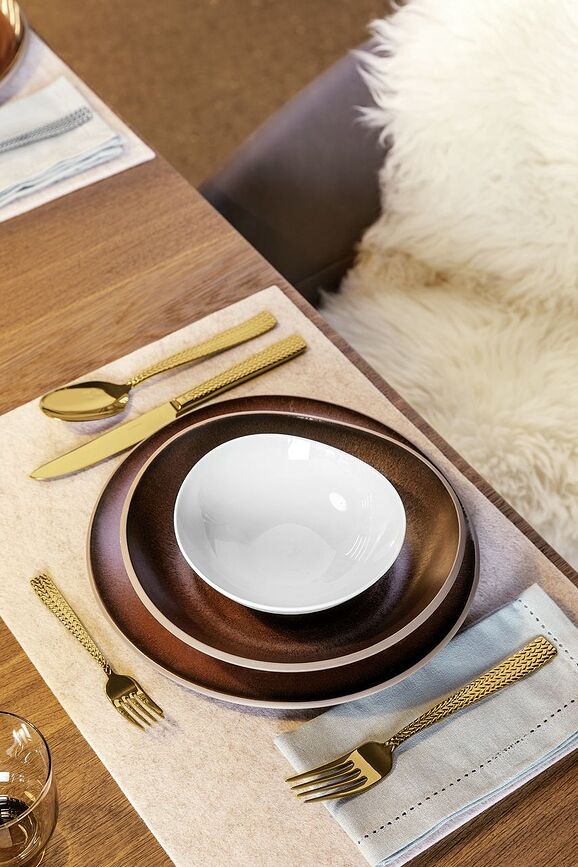 Cortina Set jedilnega pribora, zlati, 30 kosov