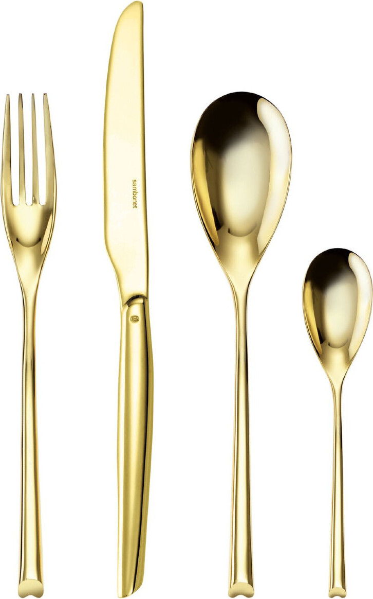 H Art Besteck-Set goldfarben 24 El.