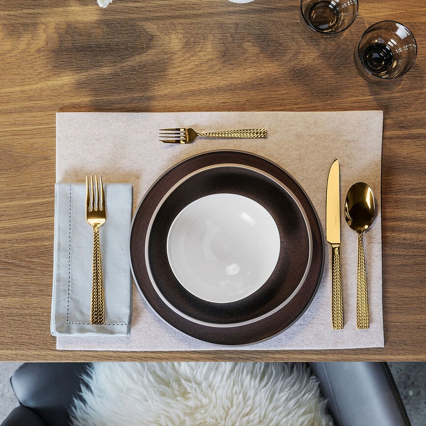 Juego de cubiertos dorado Cortina, Set de 30 piezas