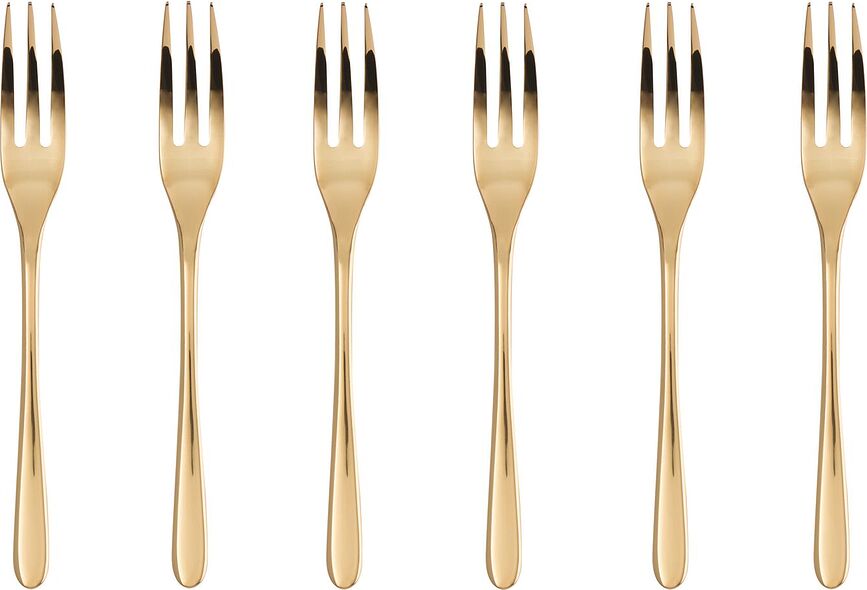Tenedores de postre Taste, dorados, 6 unidades