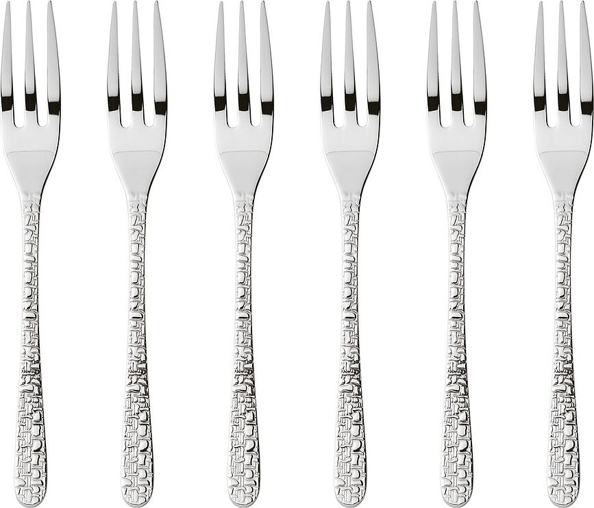 Venezia Fourchettes à Gâteau, acier poli, Lot de 6