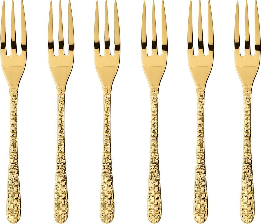 Venezia Πιρουνάκια Γλυκού, χρυσά, 6 τμχ