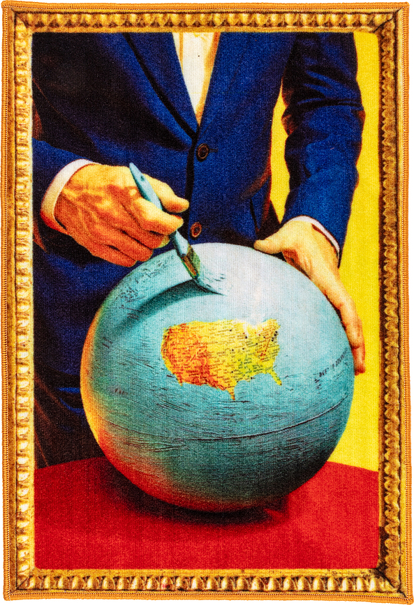 Badeværelsesmåtte Toiletpaper Globe rektangulær 60 x 90 cm