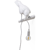 Bird Lamp looking right white outdoors