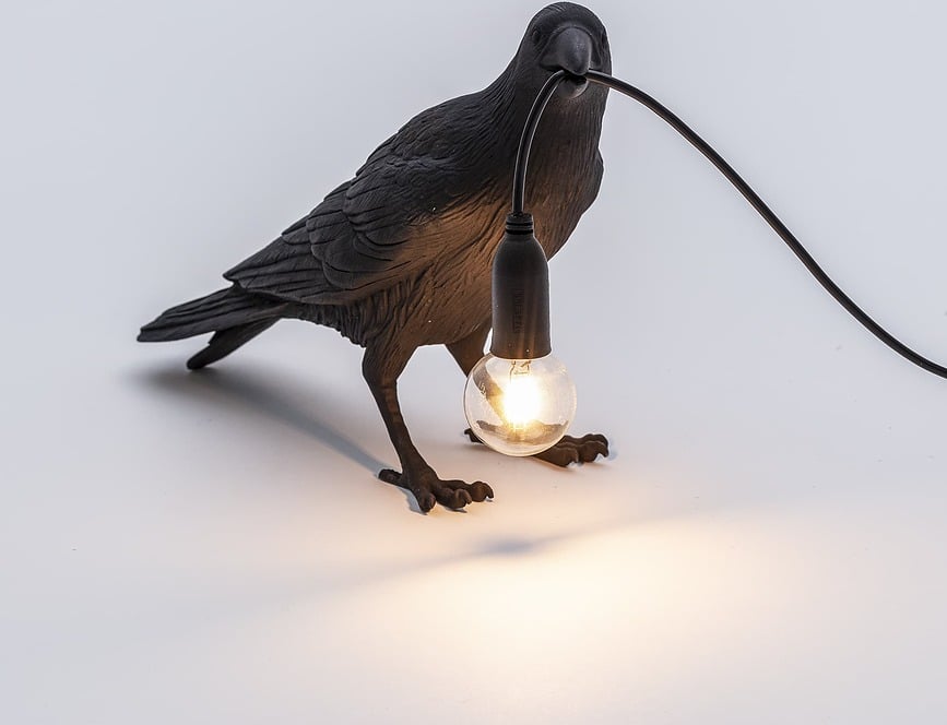 Bird Playing Lampe, noire