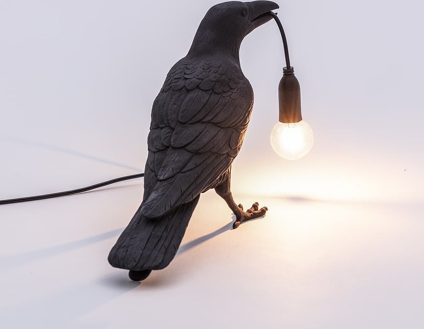 Bird Playing Lampe, noire
