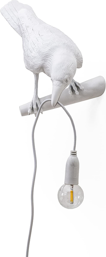 Bird Φωτιστικό εξωτερικού χώρου, κοιτάζοντας δεξιά, λευκό