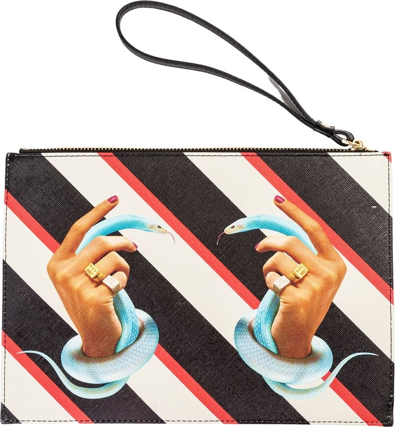 Borsetta Toiletpaper Stripes Hands With Snakes piatto 28 cm con maniglia