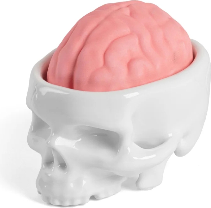 Brainwash Seifenschale mit Seife, weiß