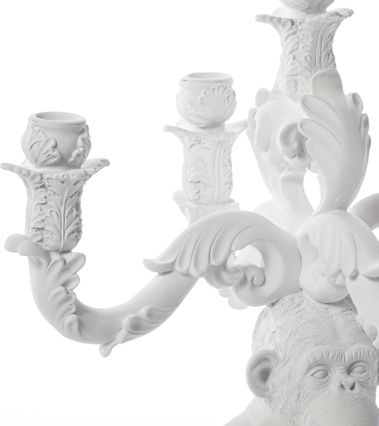 Burlesque Chimp Svečnik, bel