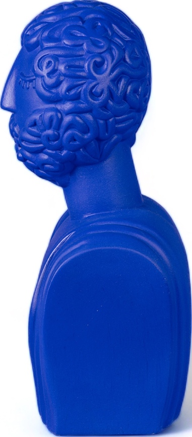 Busto decorativo de terracota Magna Graecia Poppea, azul