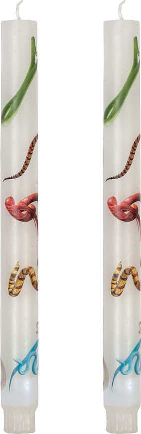 Candele Toiletpaper Snakes 27 cm bianche, 2 pz.