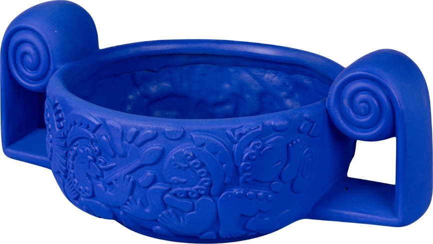 Centro de Mesa de terracota Magna Graecia Centrotavola, 31 cm, azul