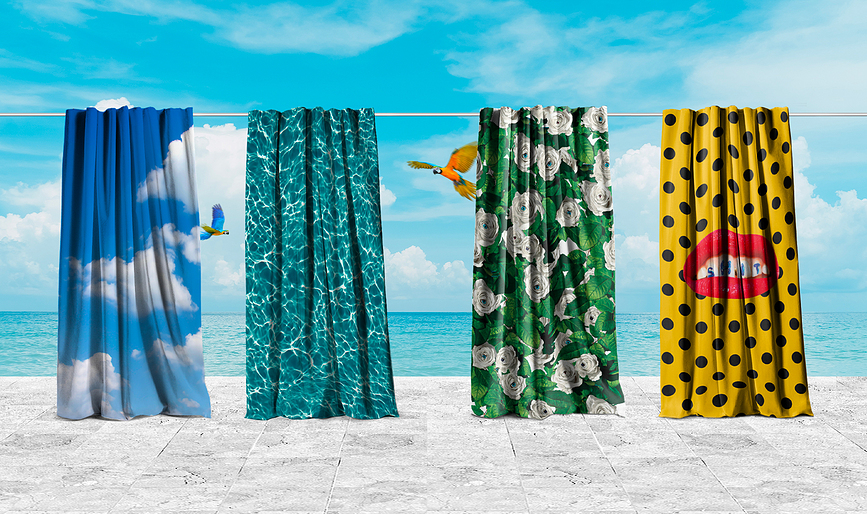 Cortina Toiletpaper Frames, panel izquierdo, para salón