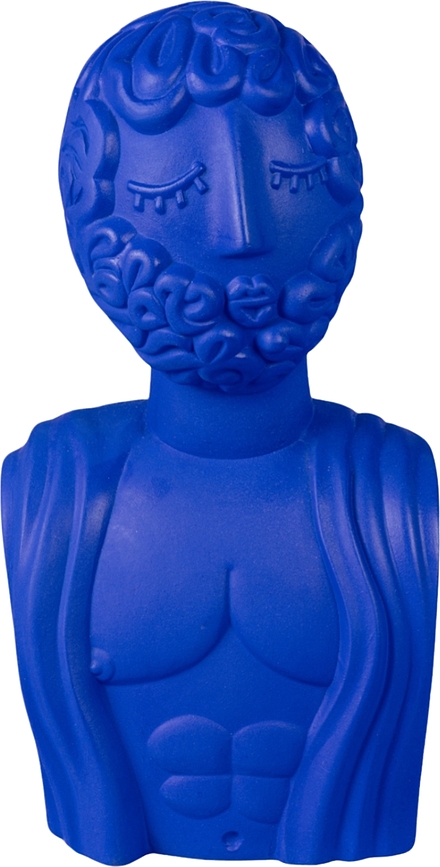 Decoratief beeldje Magna Graecia Bust Man blauw met terracotta