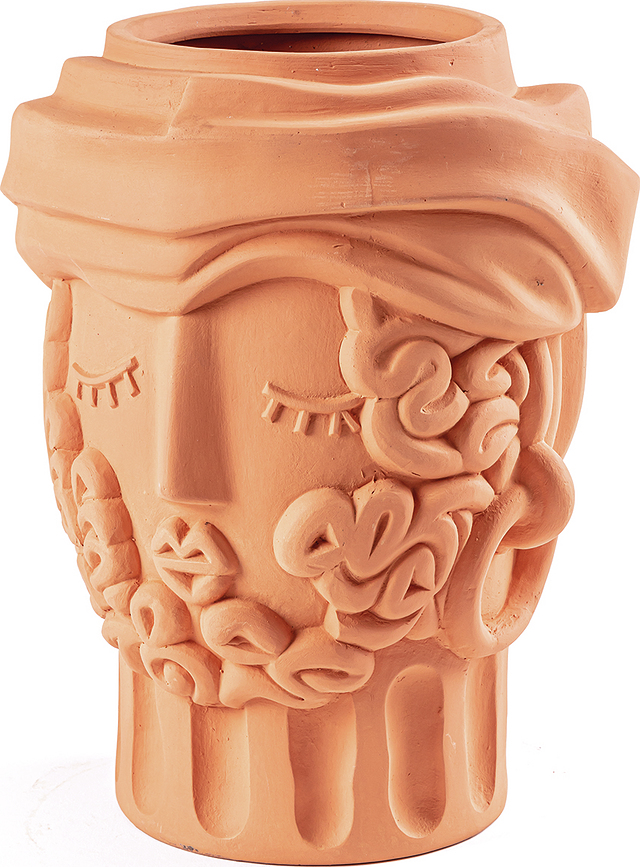 Decoratieve vaas Magna Graecia Man 33 cm met terracotta