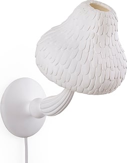 Dekoratīvā sienas lampa Mushroom balta